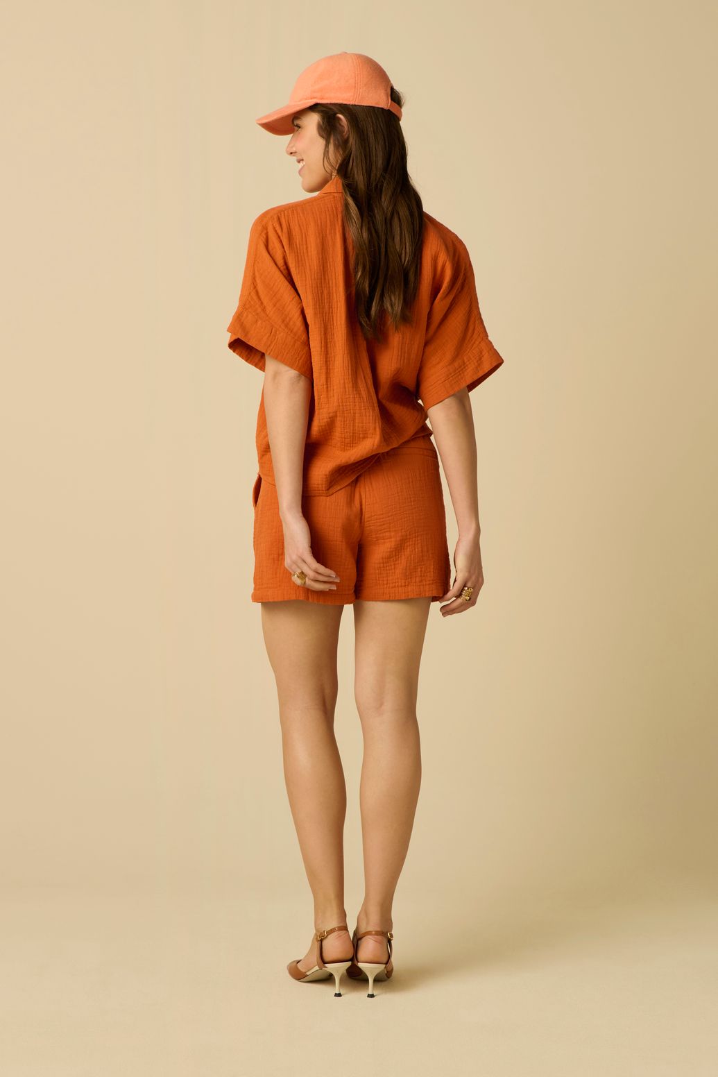 Musselin-Bluse - orange