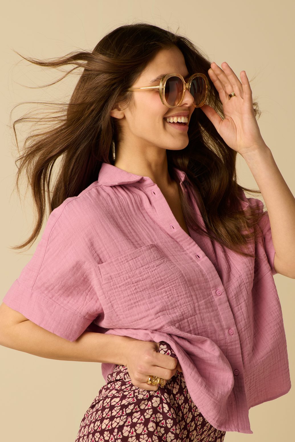 Blouse en mousseline - violet