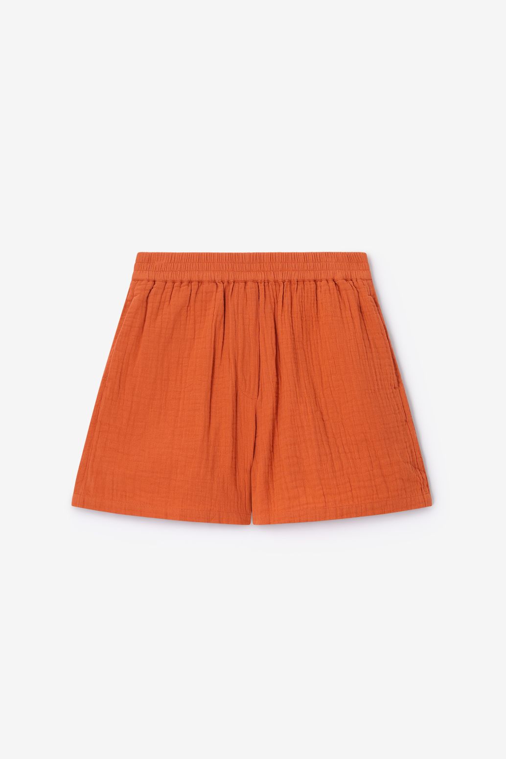 Donkeroranje mousseline short