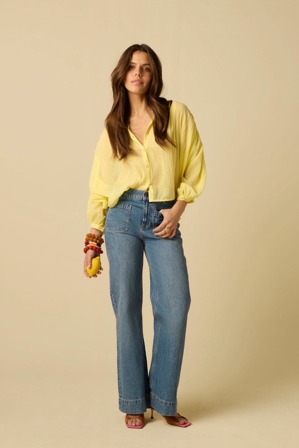 Blouse ample - jaune clair