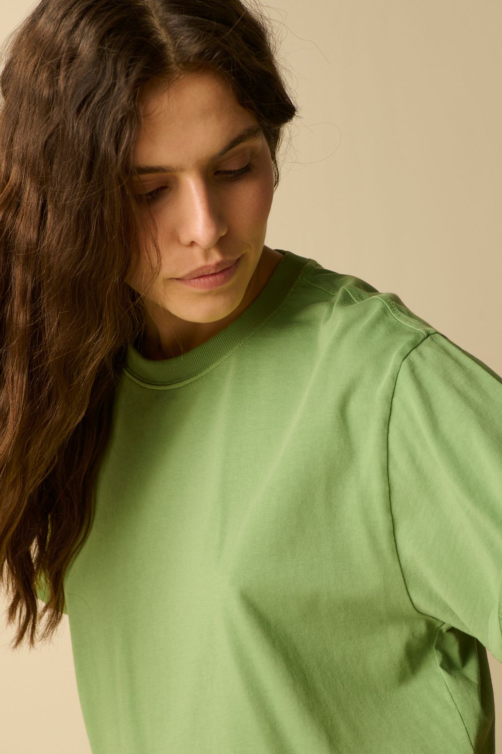 Kastiges T-Shirt - grün