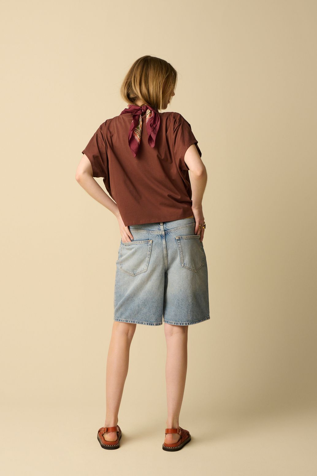 Donkerbruin boxy T-shirt