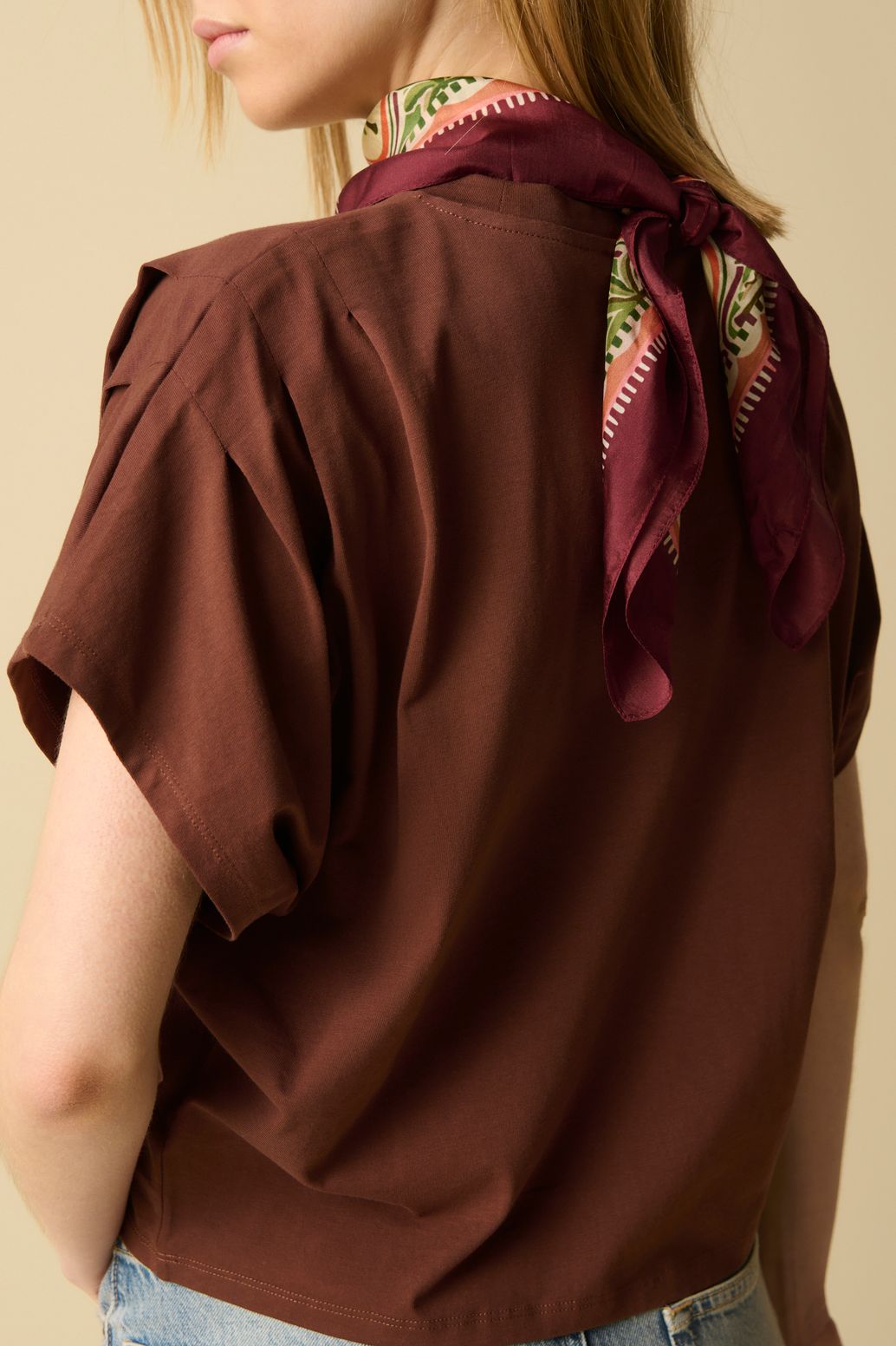 Donkerbruin boxy T-shirt