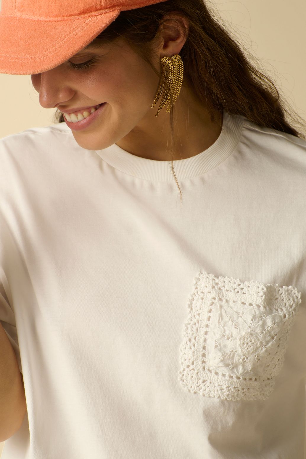 T-shirt avec broderie - blanc