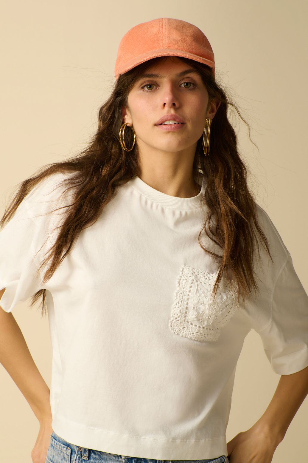 T-shirt avec broderie - blanc