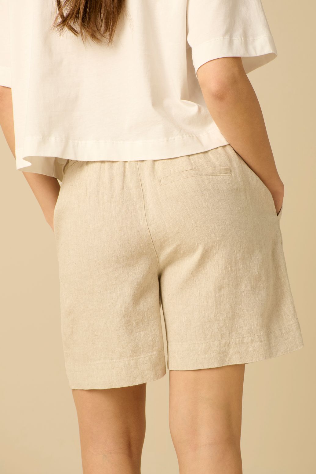 Leinen-Shorts - weiß