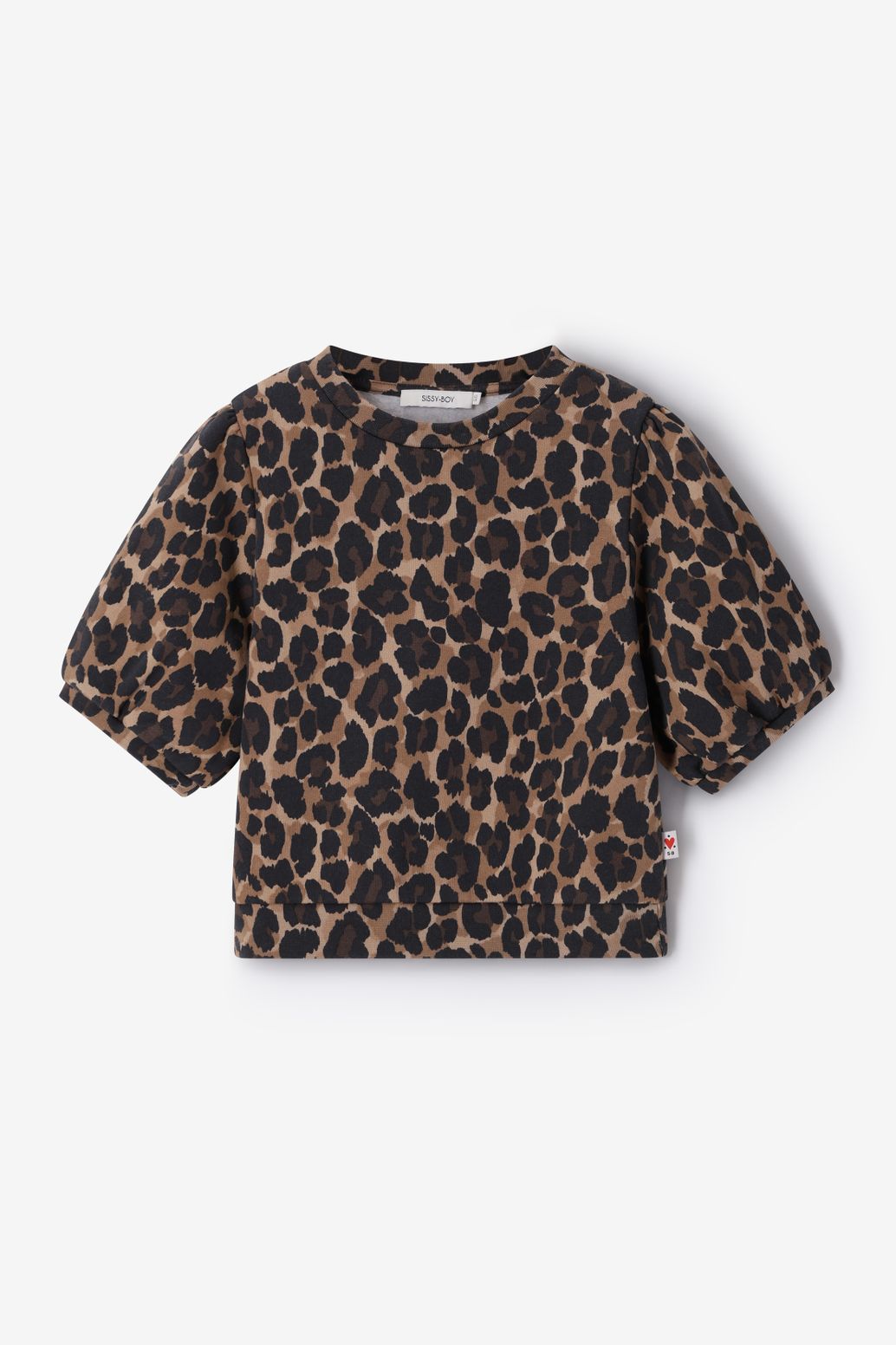Bruine sweater met leopard print