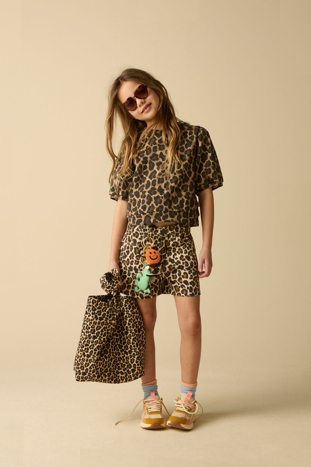 Sweater mit Leoprint - braun