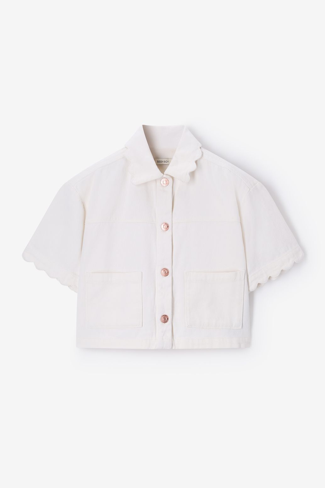 Veste courte en jean - blanc