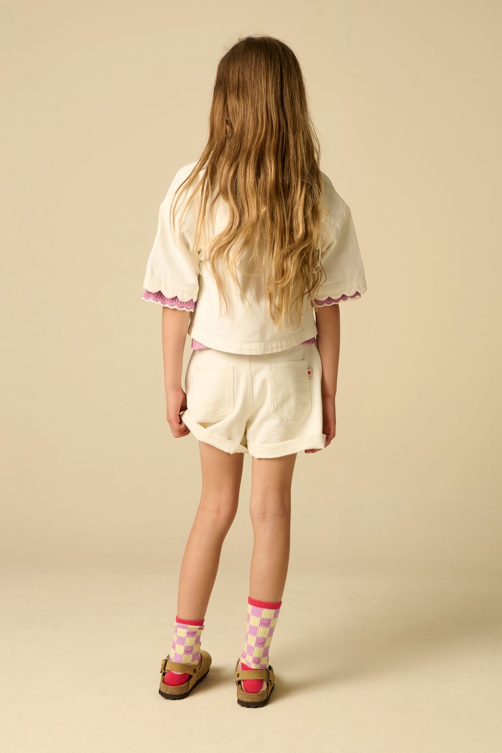 Wit cropped denim jack