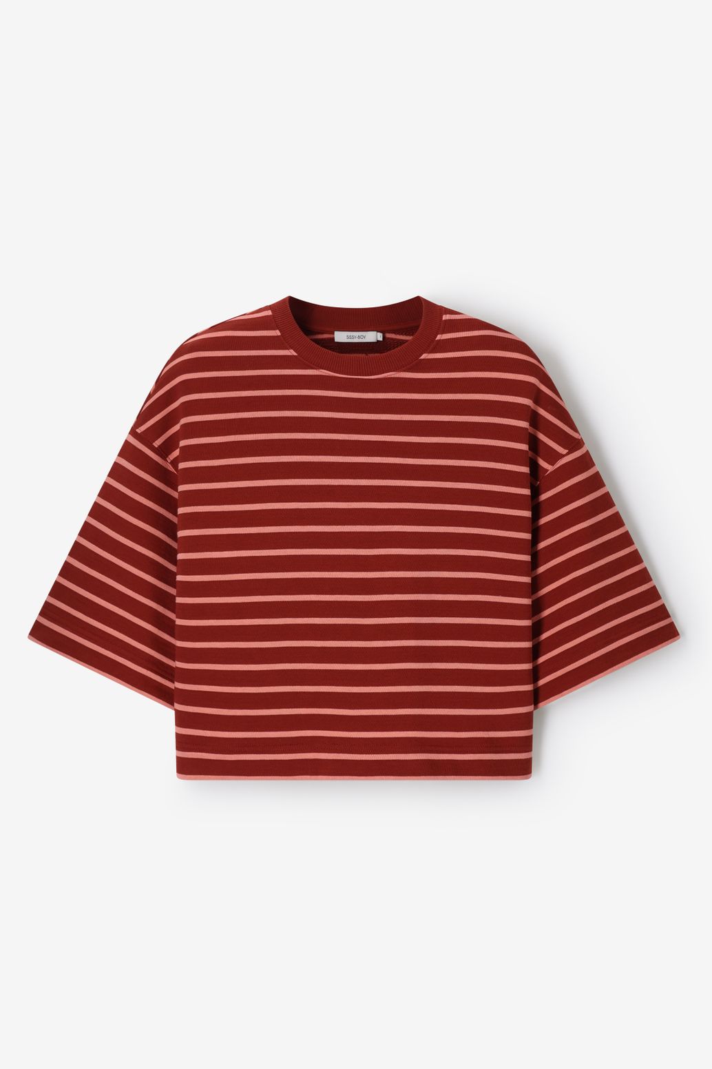 Sweat rayé - rouge foncé