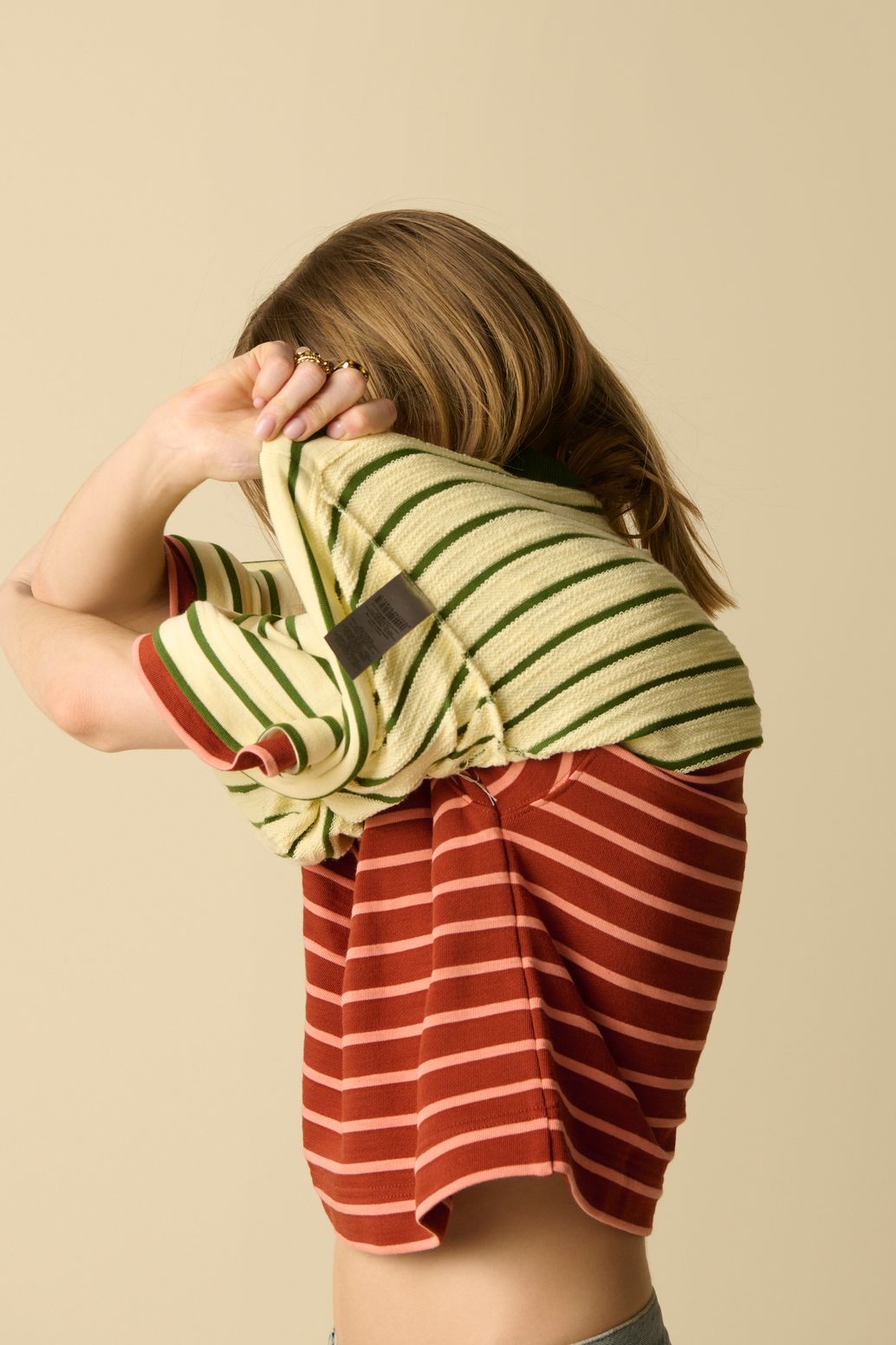 Sweat rayé - rouge foncé