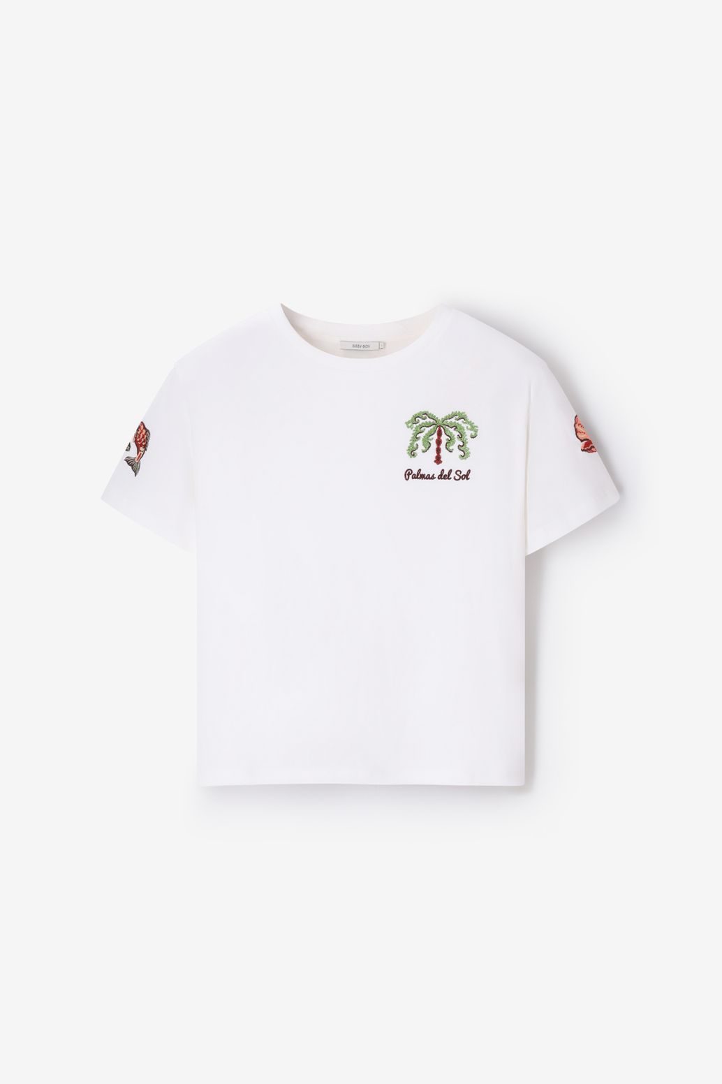 T-Shirt mit Stickerei - weiß