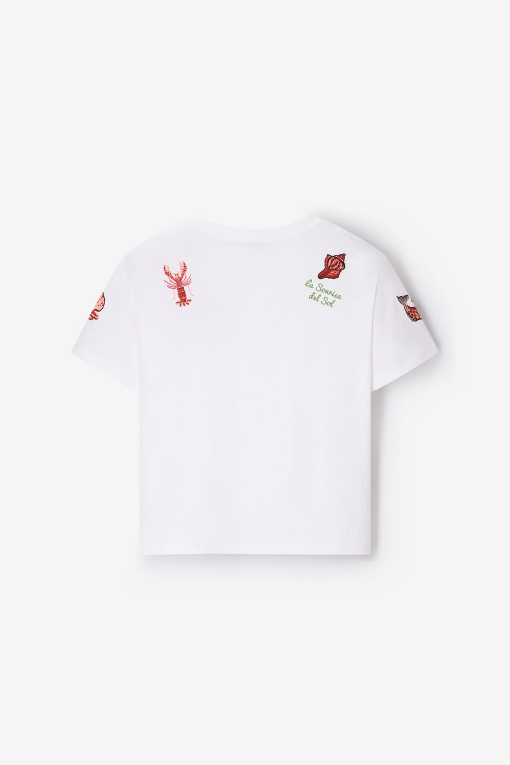 T-Shirt mit Stickerei - weiß