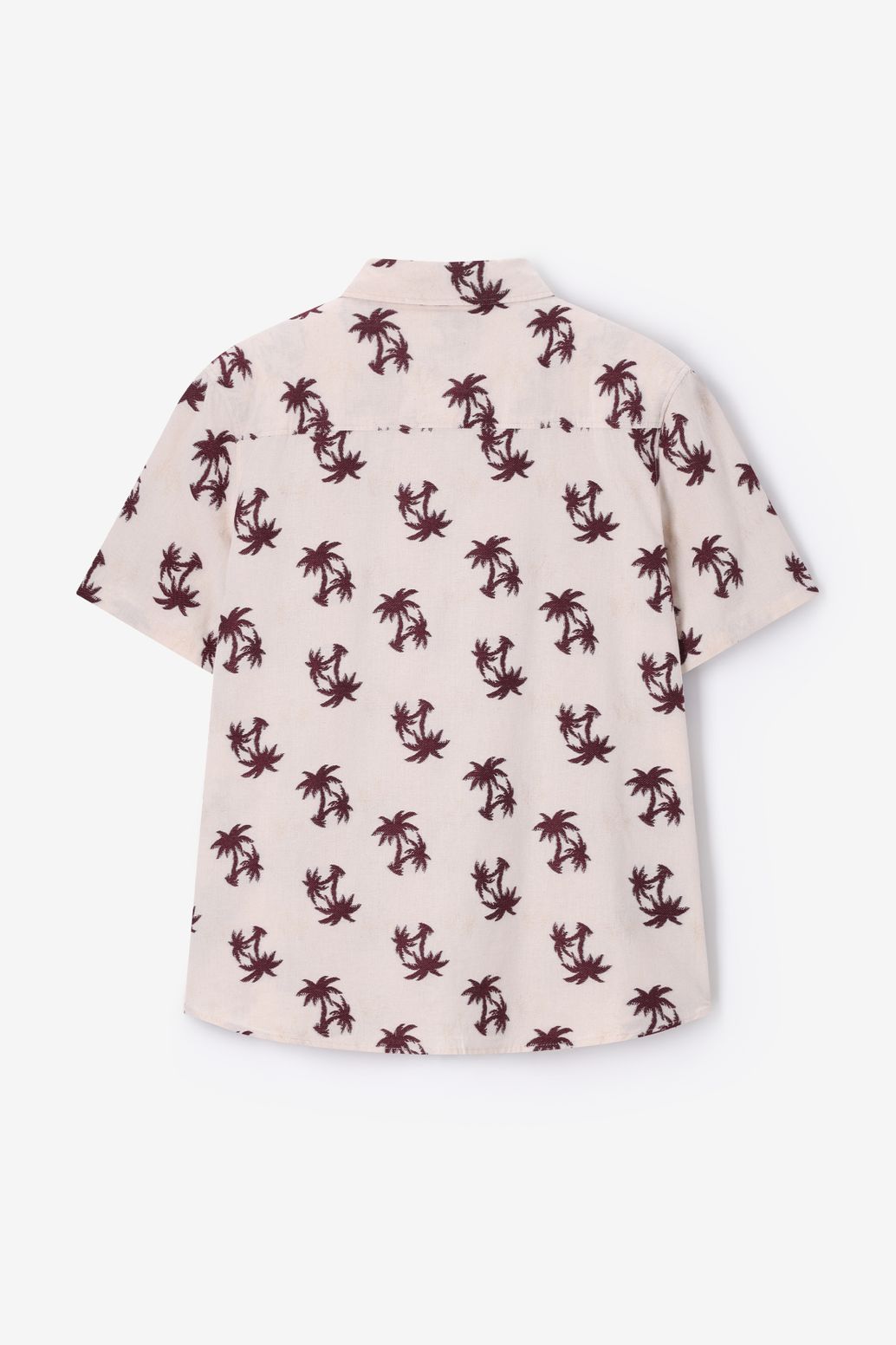 Chemise jacquard avec imprimé palmiers - beige