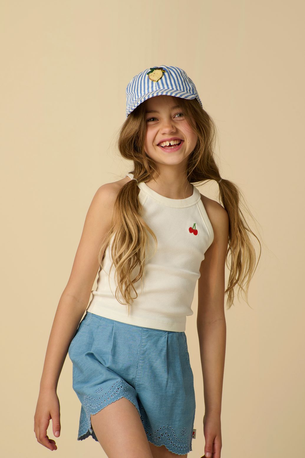 Wit halter singlet