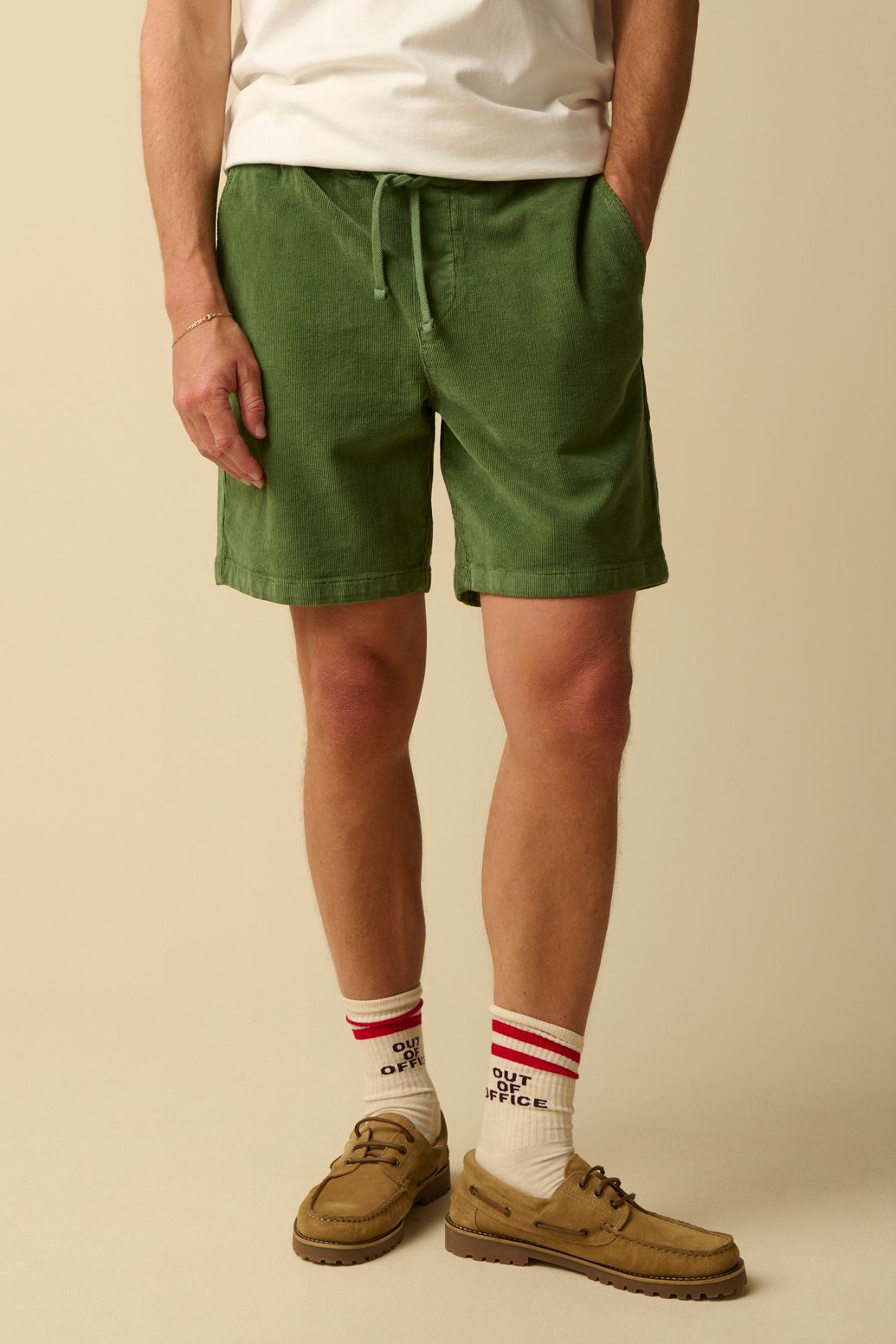 Short en velours côtelé - vert foncé