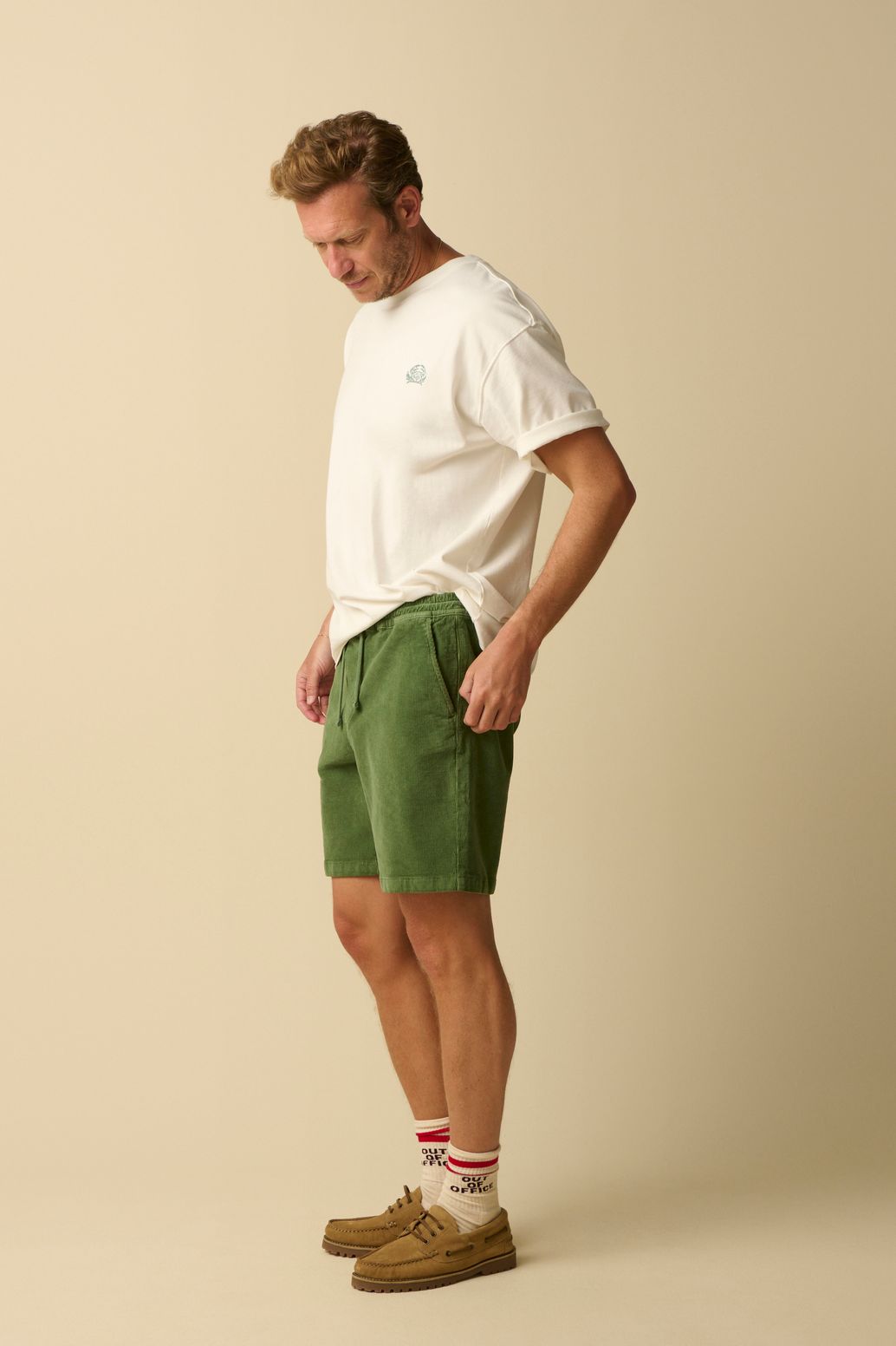 Short en velours côtelé - vert foncé