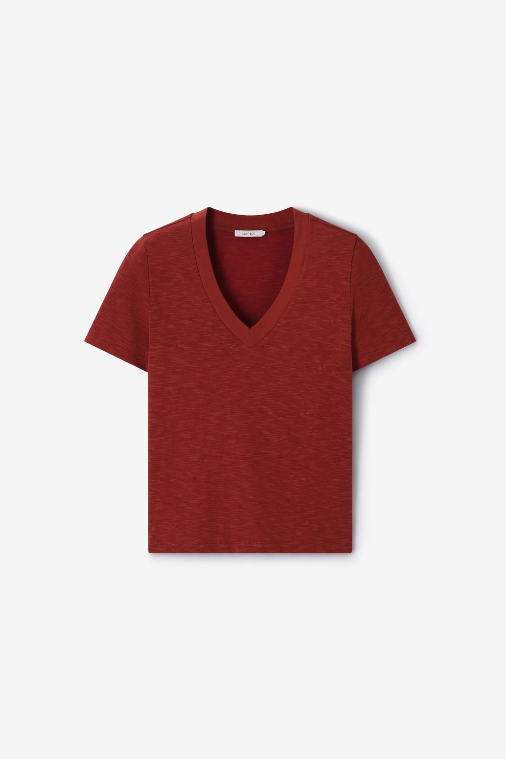 Donkerrood V-hals T-shirt