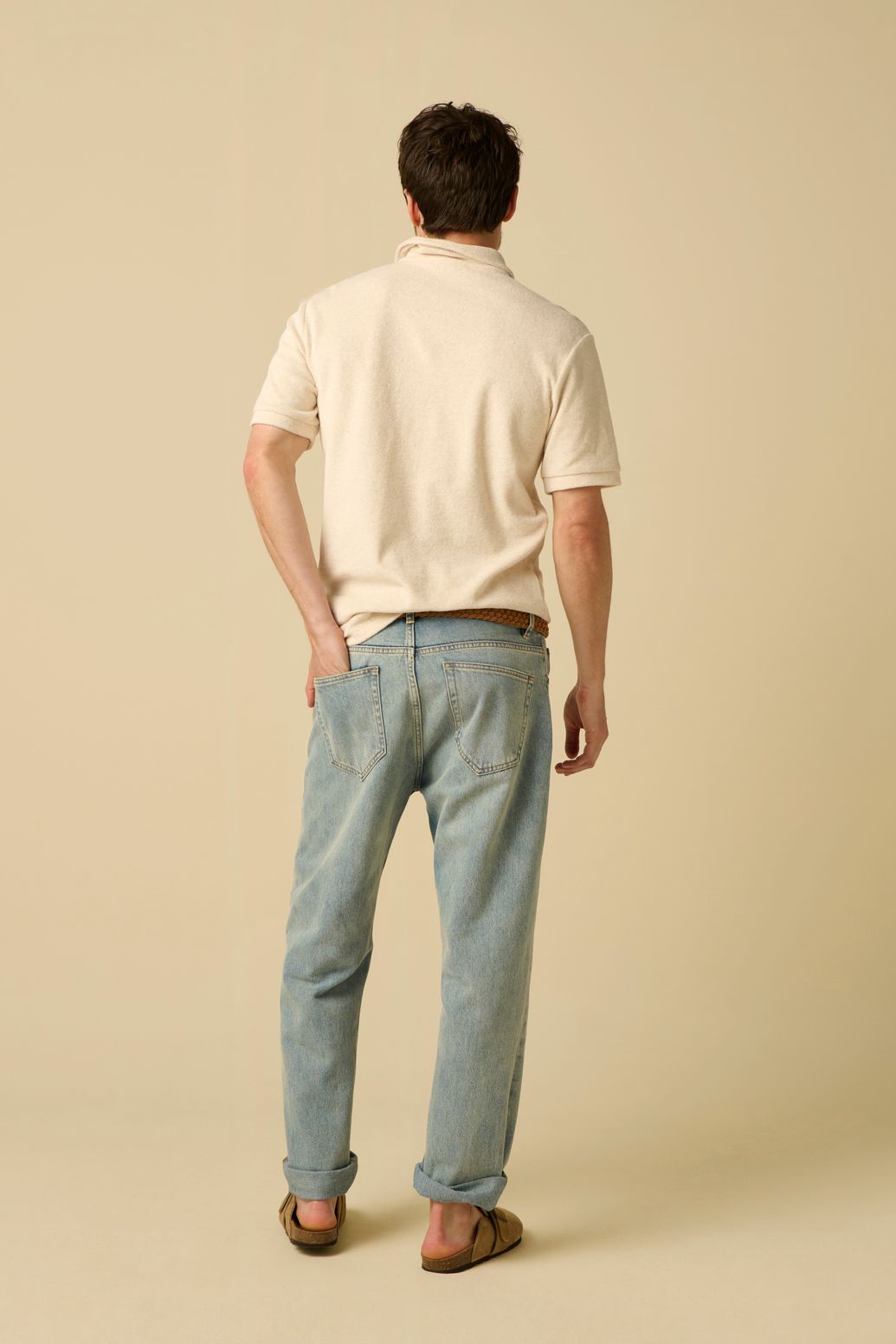 Polo en tissu éponge - beige