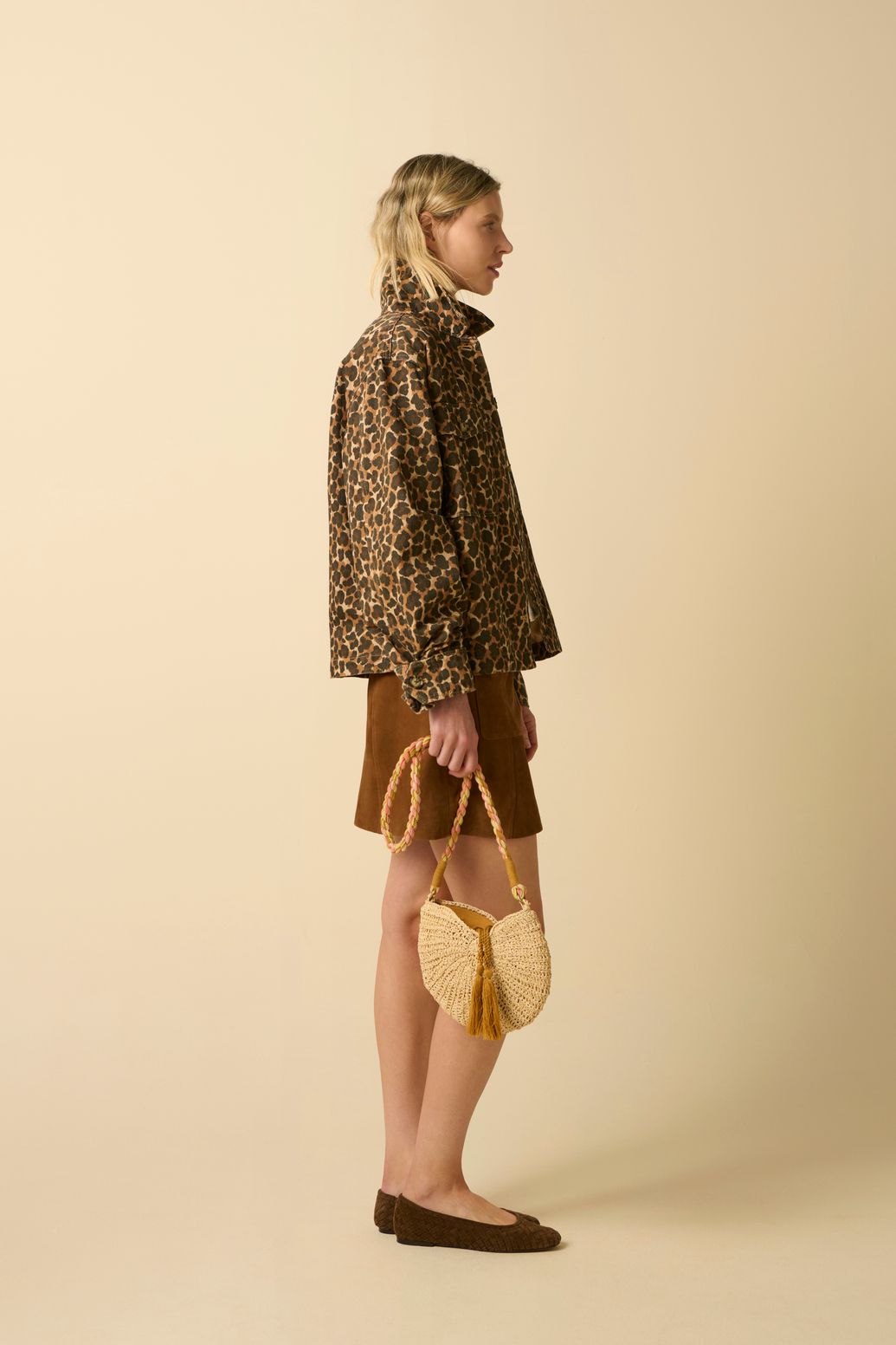 Sac coquillage en raphia - beige