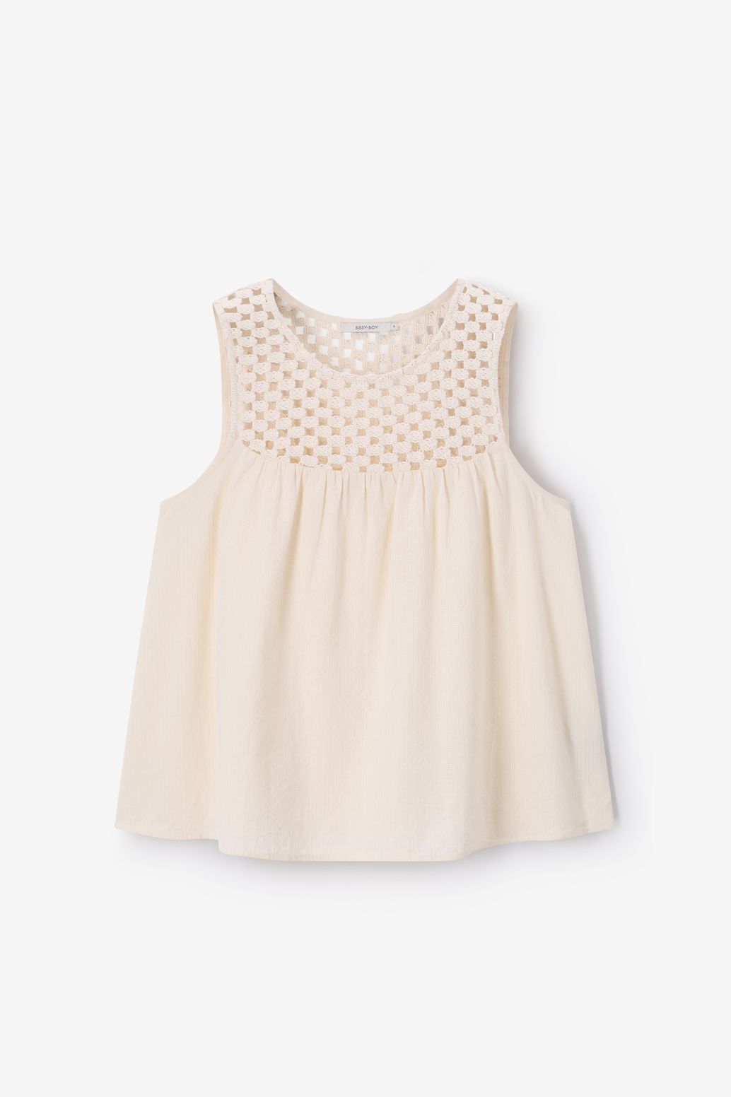 Witte crochet top
