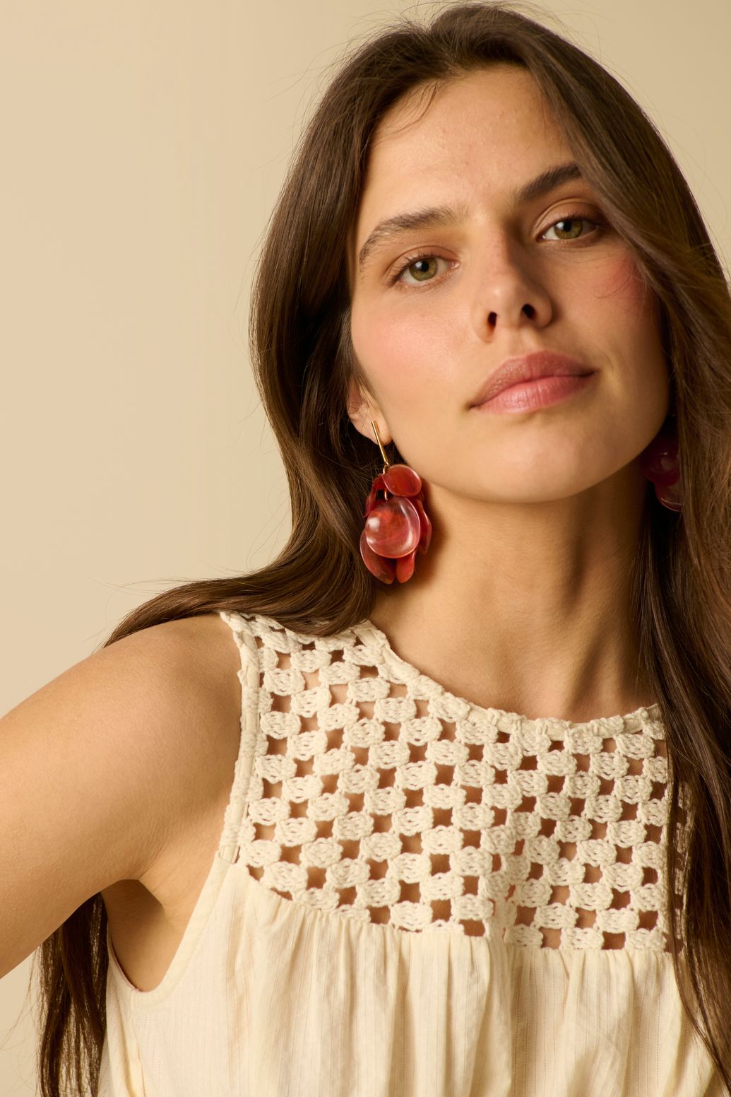 Witte crochet top