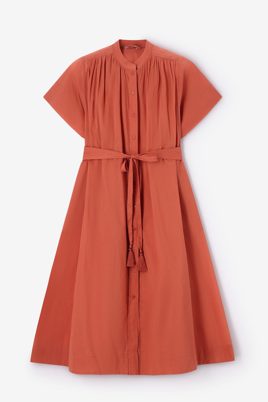 Robe longue avec ceinture - orange foncé