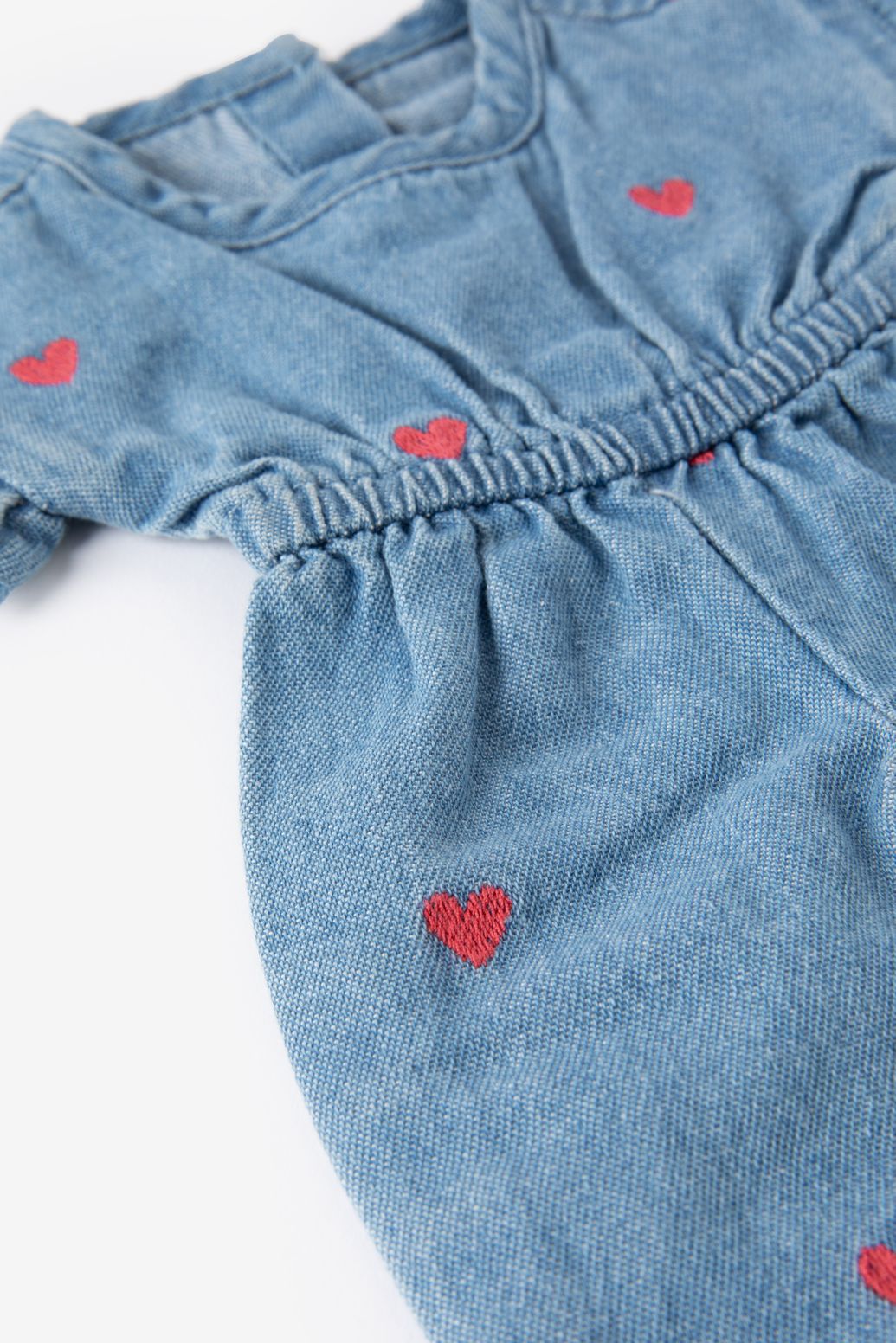 Puppenkleidung Jumpsuit mit Herzmuster - blau