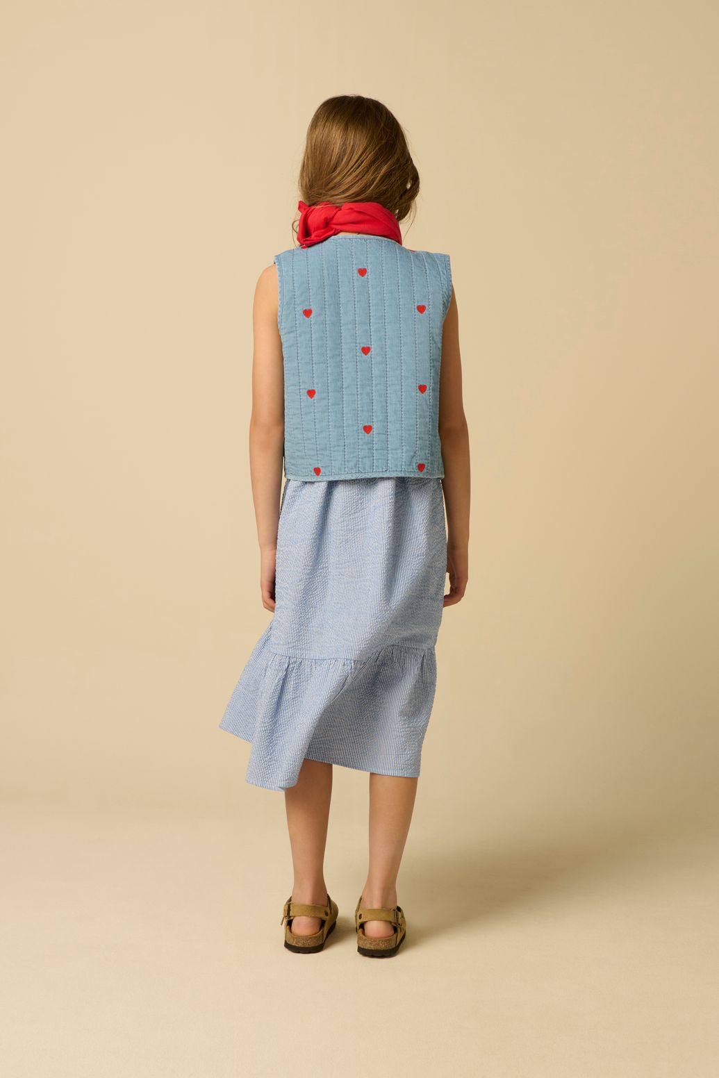 Gestreiftes Maxi-Kleid - blau