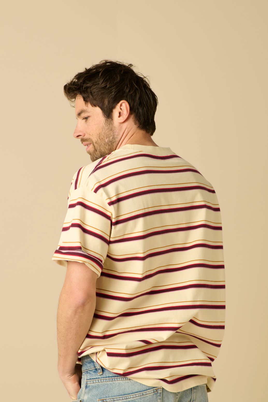 Gestreiftes T-Shirt - weiß