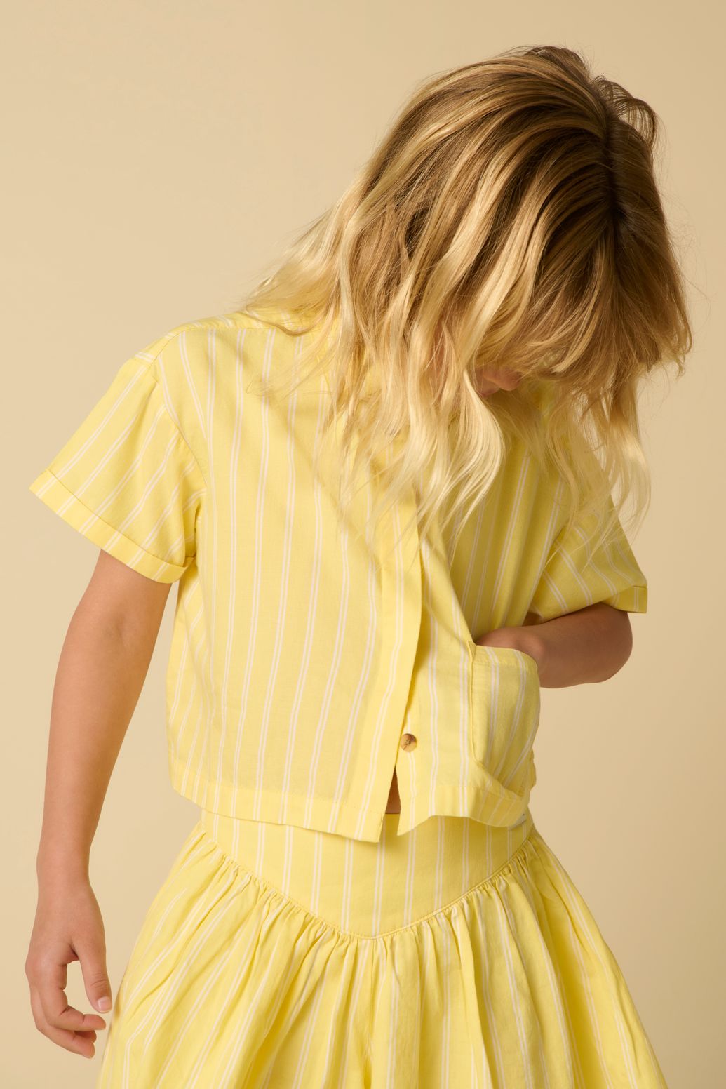 Jupe-short rayée - jaune