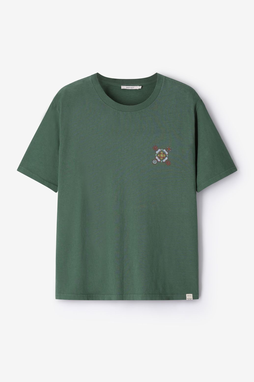 Donkergroen T-shirt met artwork