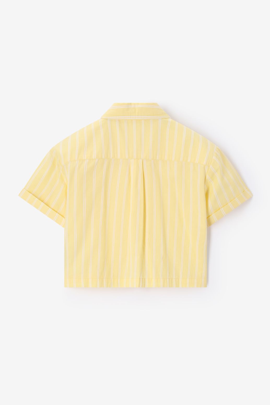 Gestreifte Bluse in Cropped-Optik - gelb