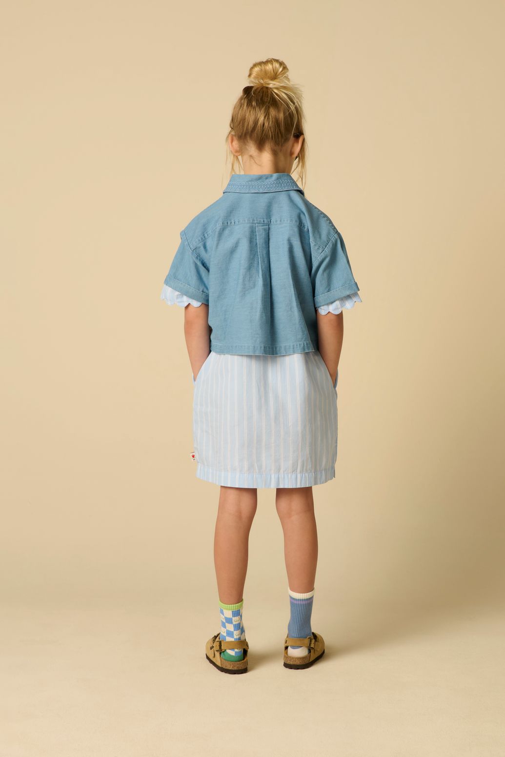 Gestreiftes Kleid - hellblau