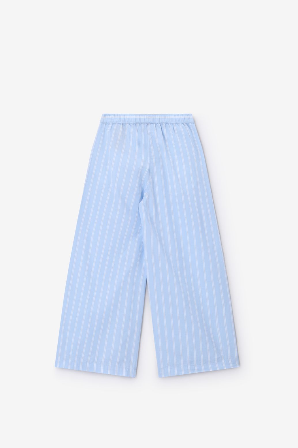 Pantalon jambes larges à rayures - bleu clair