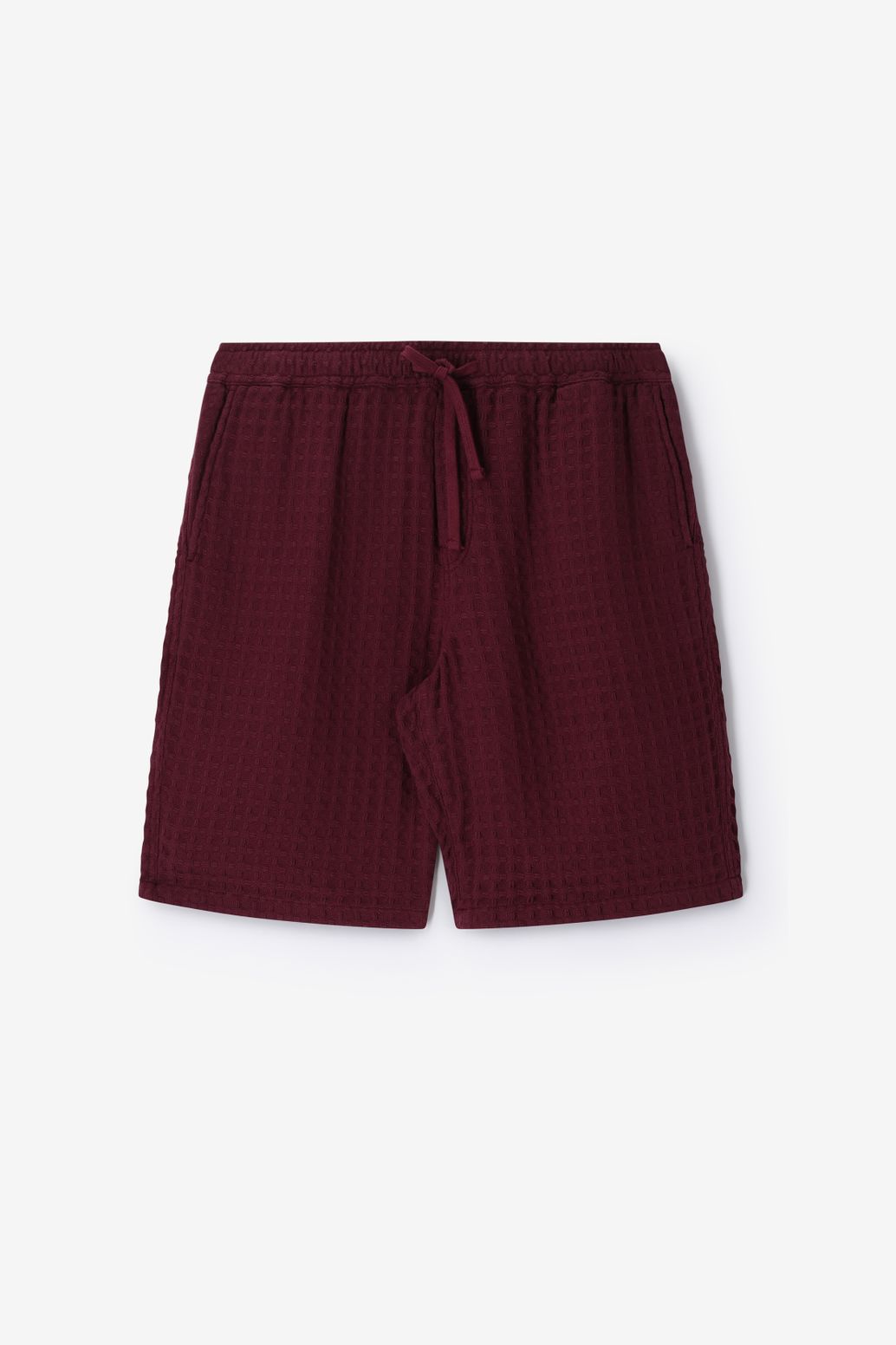 Donkerrode wafelstof short