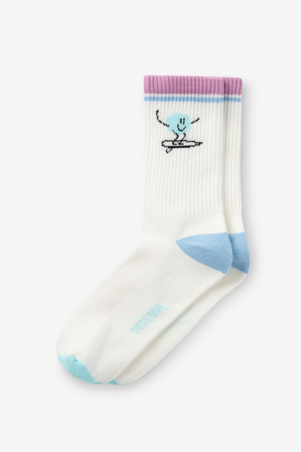 Socken mit Smiley - blau/weiß