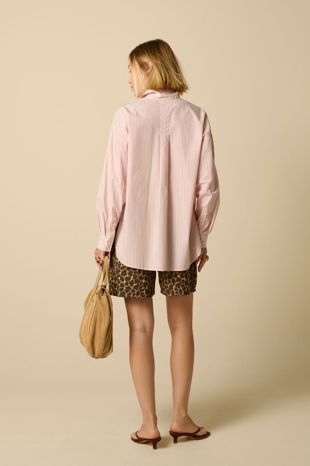 Shorts mit Leoprint - braun