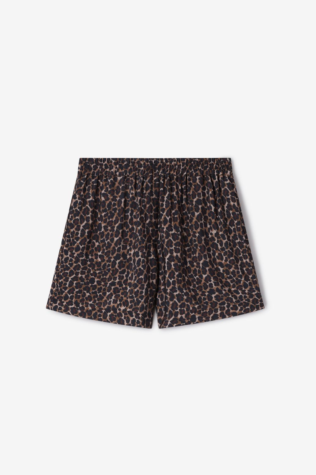 Bruine short met leopard print