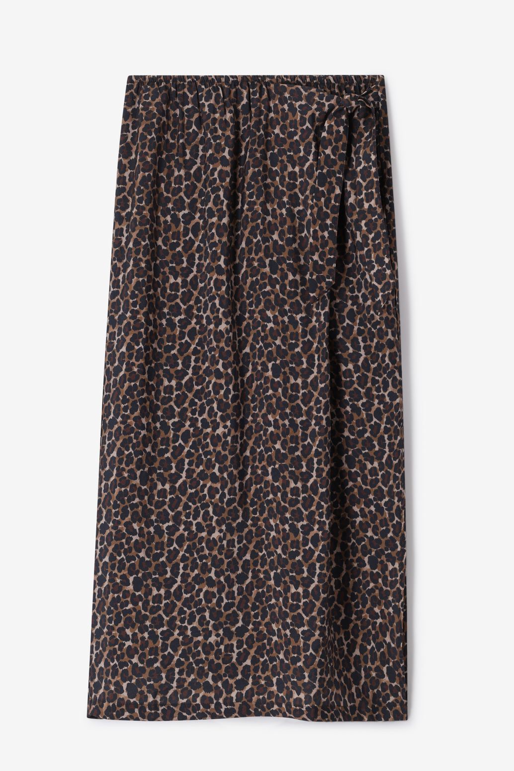 Maxi-Rock mit Leoprint - braun