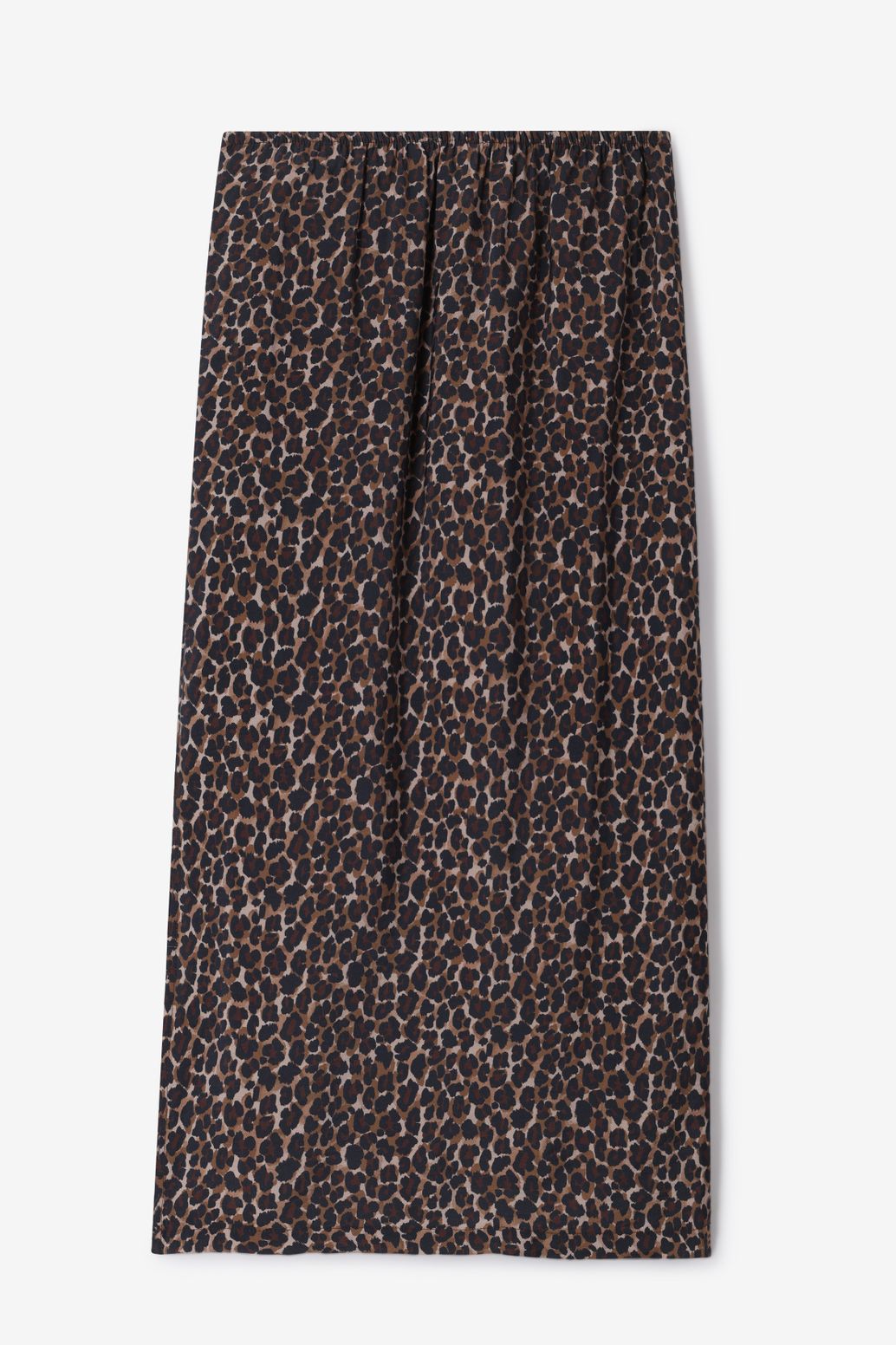 Maxi-Rock mit Leoprint - braun