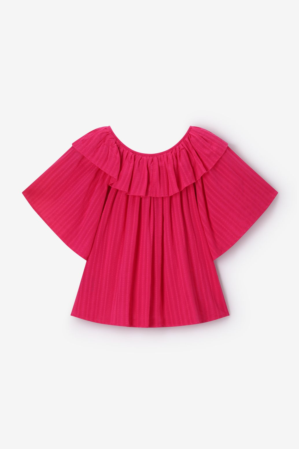 Top avec volants - rose foncé