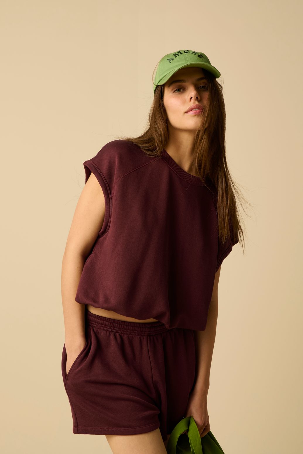 Short en molleton - violet foncé