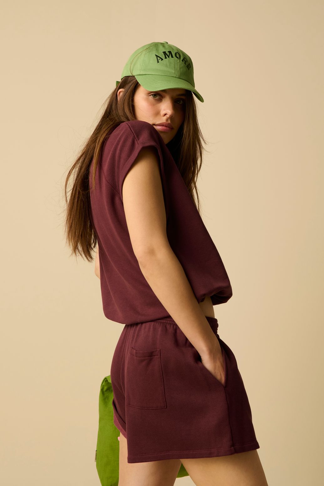 Short en molleton - violet foncé