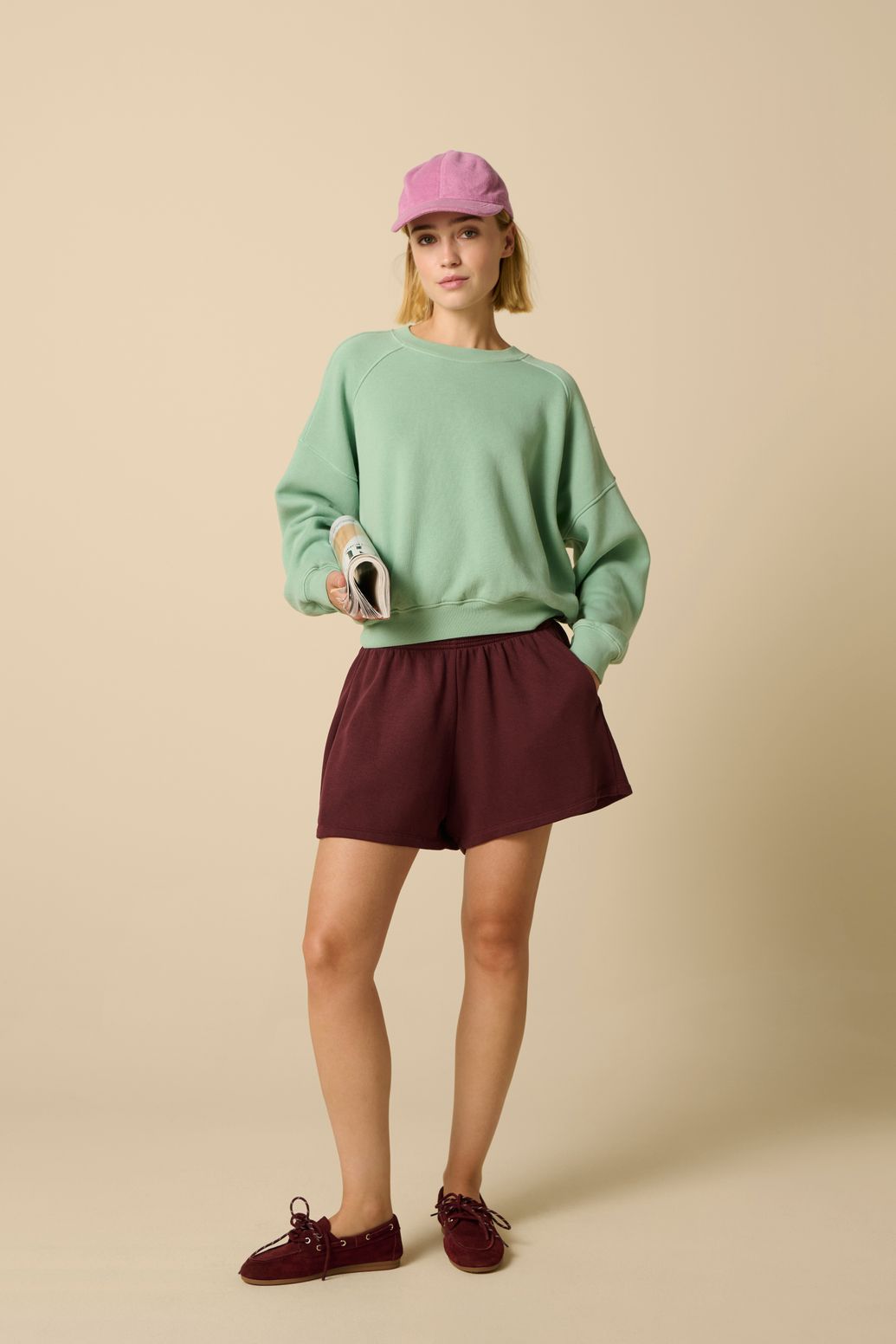 Short en molleton - violet foncé