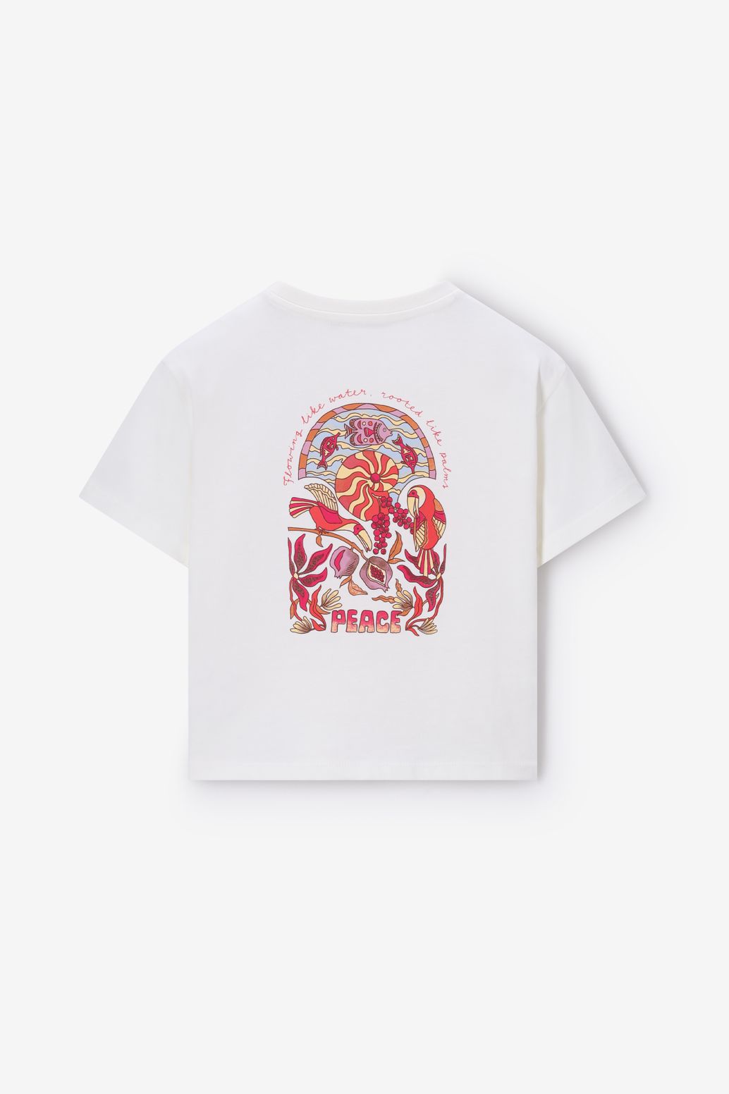 T-shirt ample avec illustration - blanc