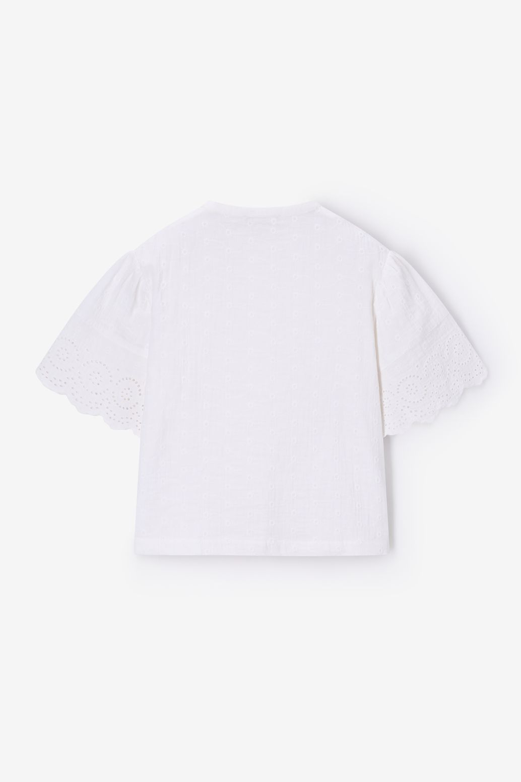 Bluse mit Anglaise-Stickerei - weiß