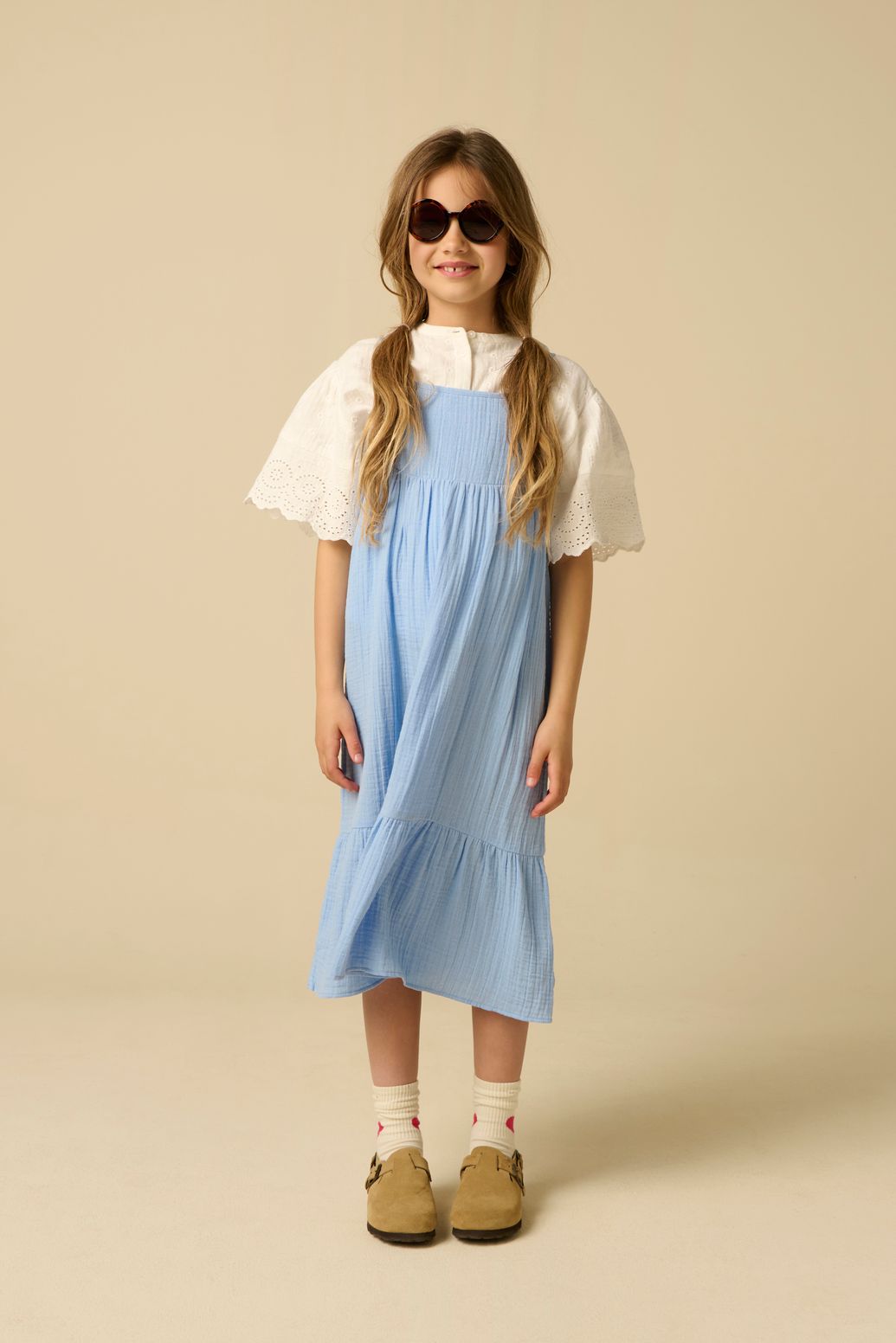 Bluse mit Anglaise-Stickerei - weiß