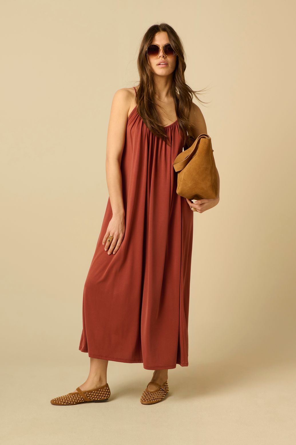 Robe en jersey - rouge foncé